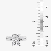 Signature By Modern Bride ( F / Vs2 ) Womens 5 1/2 CT. T.W. Lab Grown White Diamond 10K Gold Rectangular Side Stone Bridal Set