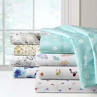 Pointehaven Percale Printed 3-pc. Reversible Duvet Cover Set