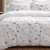 Pointehaven Percale Printed 3-pc. Reversible Duvet Cover Set