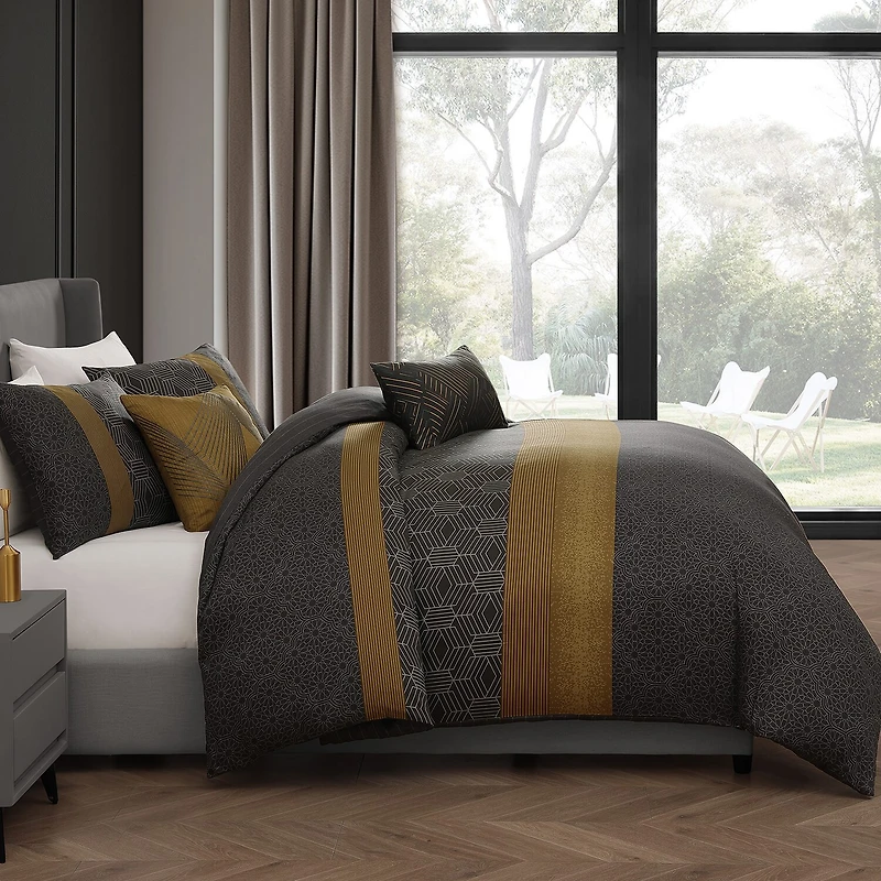 Bebejan Golden Hex 5-pc. Reversible Comforter Set