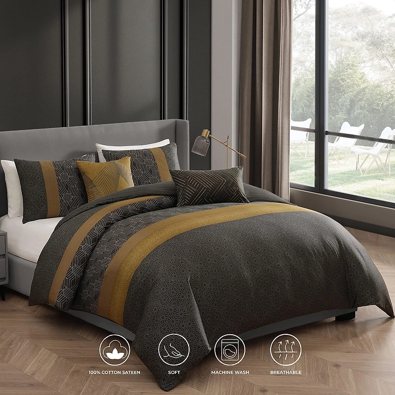 Bebejan Golden Hex 5-pc. Reversible Comforter Set
