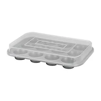 Farberware Bakeware Non-Stick 12-Cup Muffin Pan with Lid