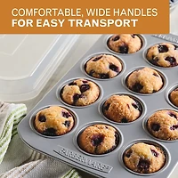 Farberware Bakeware Non-Stick 12-Cup Muffin Pan with Lid