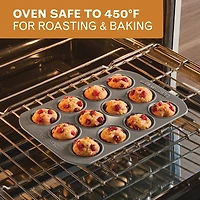 Farberware Bakeware Non-Stick 12-Cup Muffin Pan with Lid