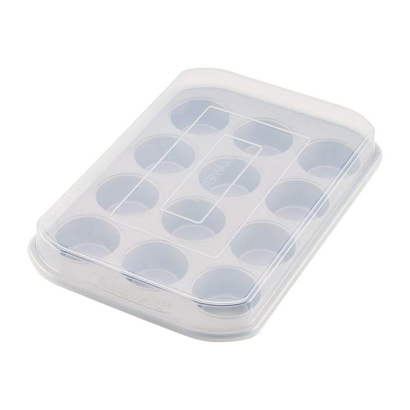 Farberware Bakeware Non-Stick 12-Cup Muffin Pan with Lid