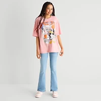 Spacejam Oversized Tee Womens Juniors Crew Neck Short Sleeve Graphic T-Shirt