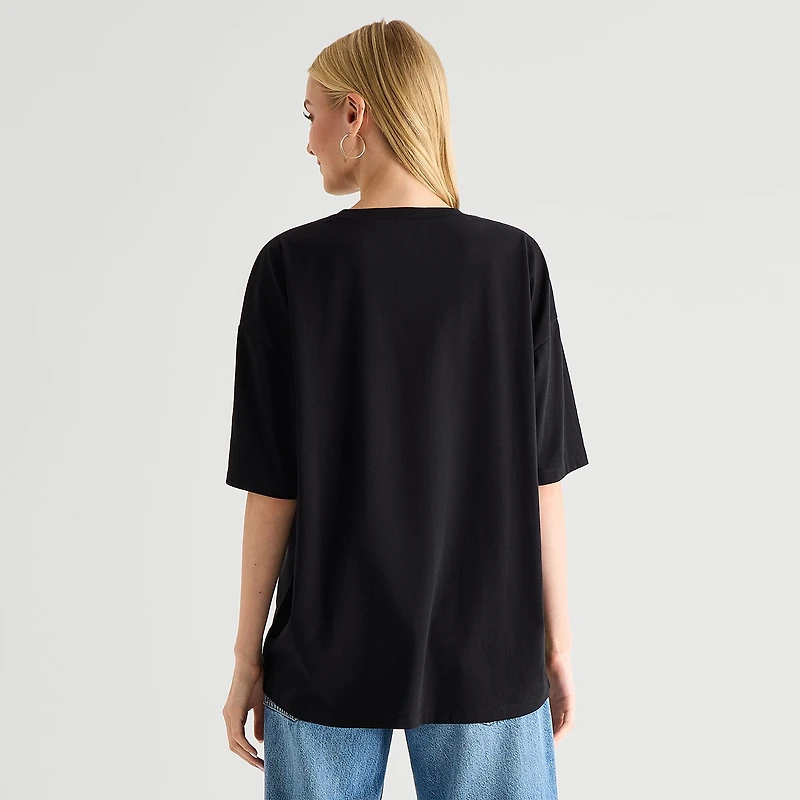 Ramen Oversized Tee Womens Juniors Crew Neck Short Sleeve Graphic T-Shirt