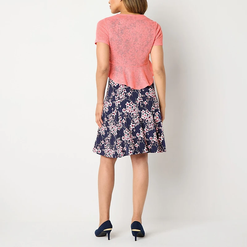 Perceptions Womens Floral Jacket Dress