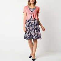 Perceptions Womens Floral Jacket Dress