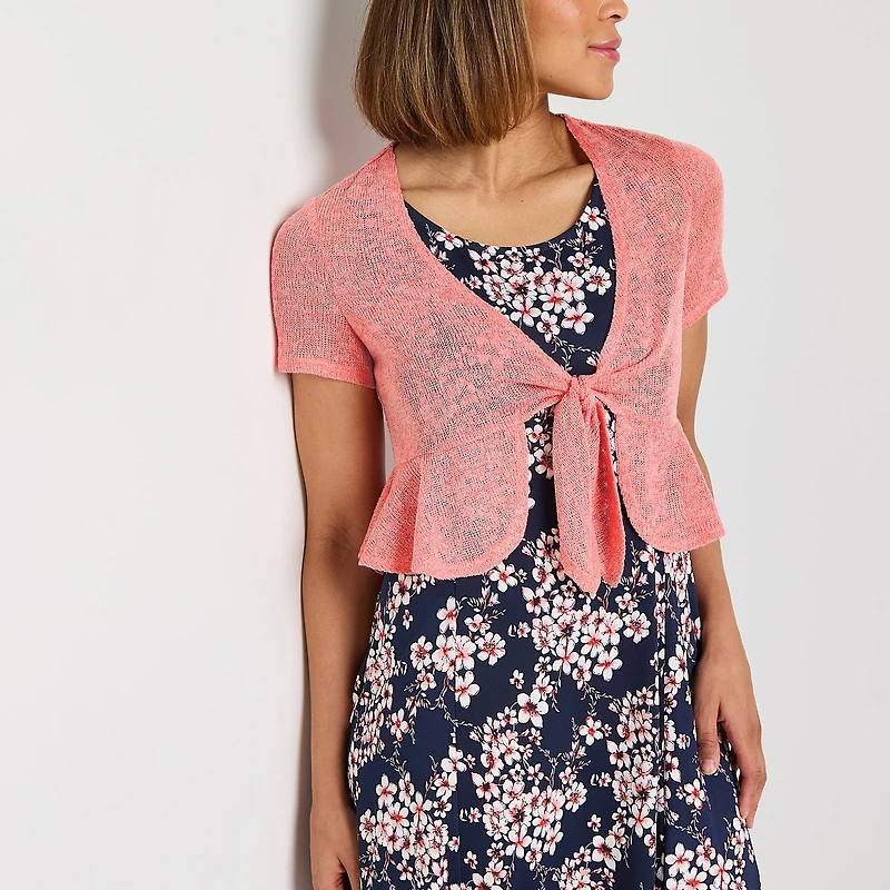 Perceptions Womens Floral Jacket Dress