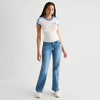 Arizona Womens Juniors Round Neck Short Sleeve Regular Fit Graphic T-Shirt