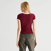 Arizona Womens Juniors Easy-on + Easy-off Crew Neck Short Sleeve Adaptive T-Shirt