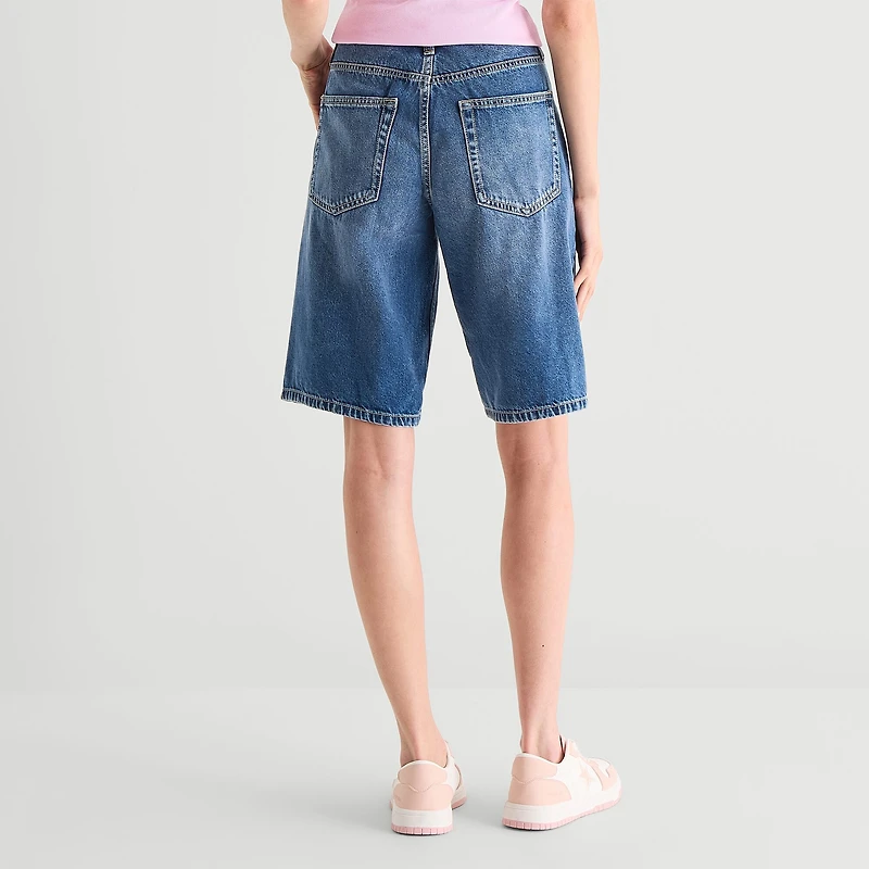 Arizona Womens 12" Low Rise Juniors Denim Short