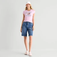 Arizona Womens 12" Low Rise Juniors Denim Short