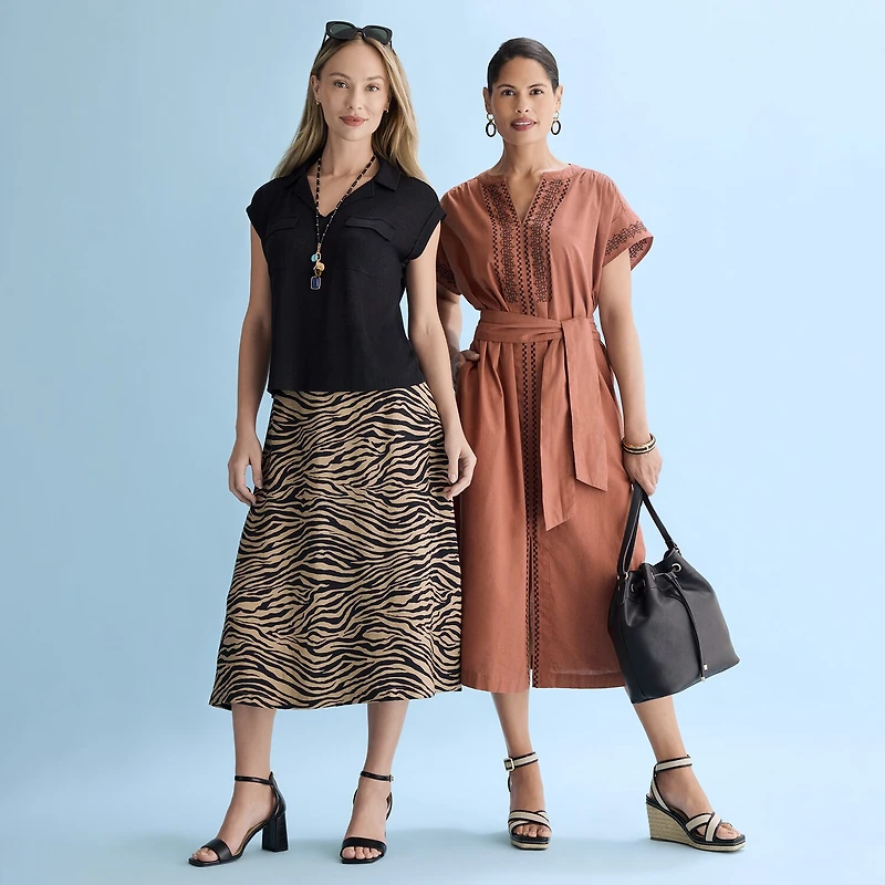 Liz Claiborne Womens High Rise Midi A-Line Skirt