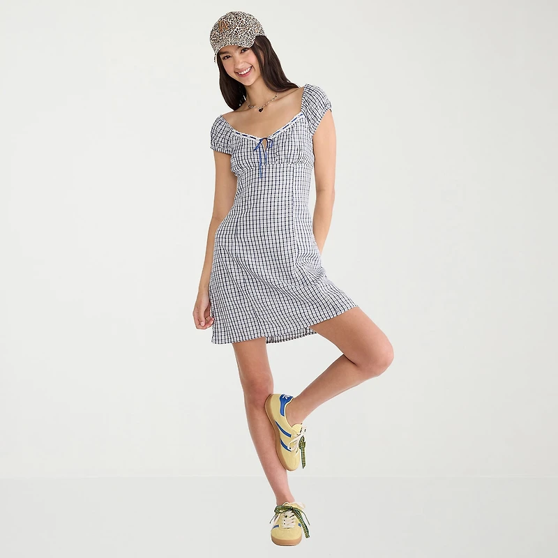 AEROPOSTALE Womens Juniors Keyhole Neck Short Sleeve Sundress