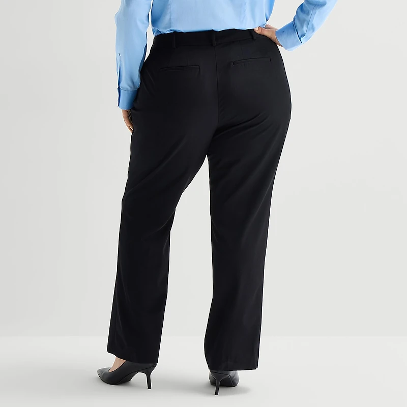 Liz Claiborne Audra Curvy Womens Straight Mid Rise Trouser