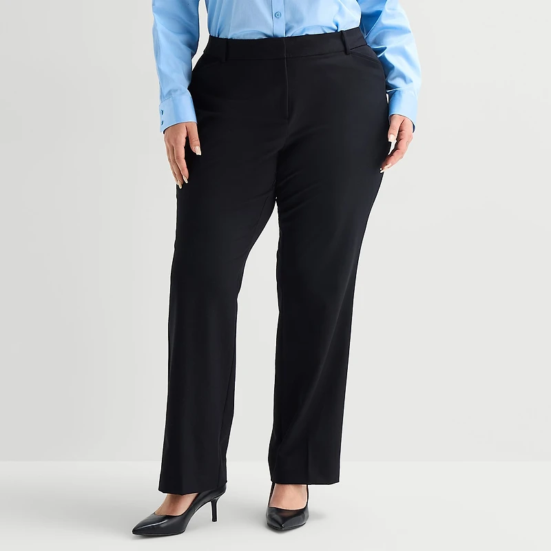 Liz Claiborne Audra Curvy Womens Straight Mid Rise Trouser