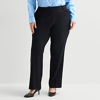 Liz Claiborne Audra Curvy Womens Straight Mid Rise Trouser