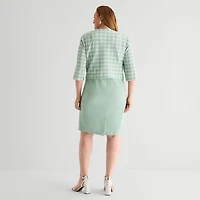Maya Brooke Womens Plus Jacket Dress