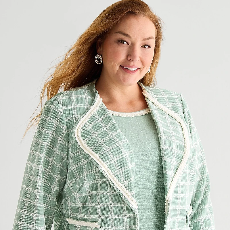 Maya Brooke Womens Plus Jacket Dress