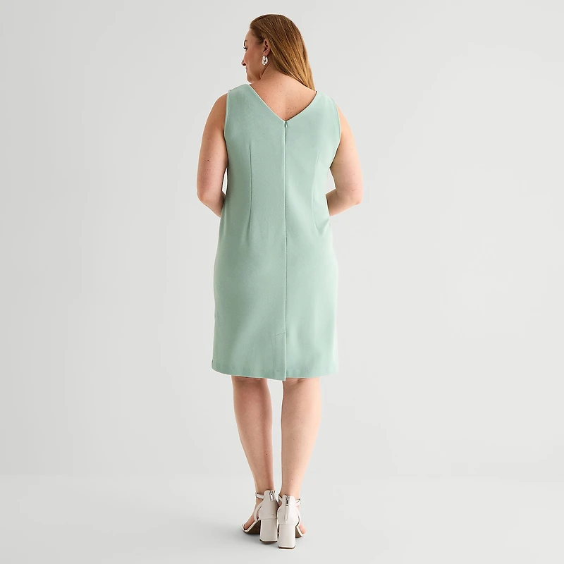 Maya Brooke Womens Plus Jacket Dress