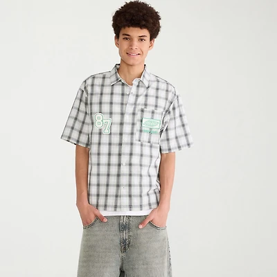 AEROPOSTALE Mens Short Sleeve Boxy Fit Button-Down Shirt