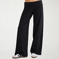 AEROPOSTALE Womens Juniors Wide Leg Mid Rise Lounge Pant