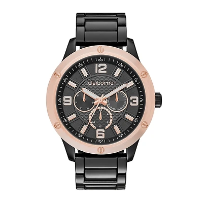 Claiborne® Mens Gunmetal Watch