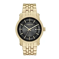 Claiborne® Mens Gold-Tone Watch