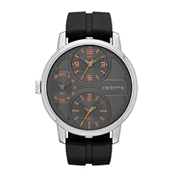 Claiborne® Mens Oversized Dial Black Silicone Strap Watch