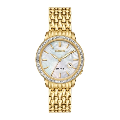 Citizen® Eco-Drive® Womens Diamond-Accent Bracelet Watch EW2282-52D