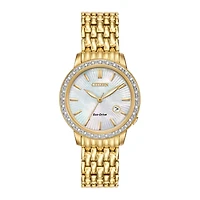 Citizen® Eco-Drive® Womens Diamond-Accent Bracelet Watch EW2282-52D