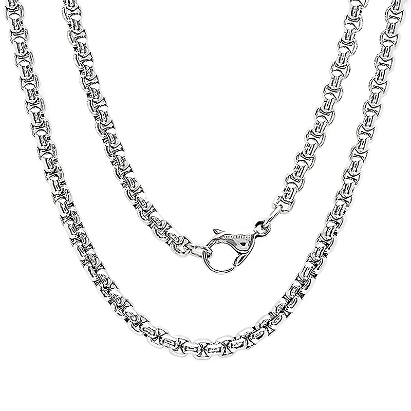 Steeltime Mens 18K Gold Over Stainless Steel Stainless Steel Hypoallergenic 24 Inch Box Chain Necklace