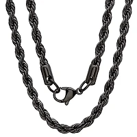 Steeltime Mens 18K Gold Over Stainless Steel Stainless Steel Hypoallergenic 24 Inch Rope Chain Necklace