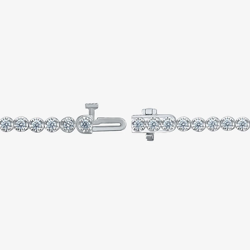 (I1/H-I) Womens 3 CT. T.W. Lab Grown White Diamond 10K Gold 7.25 Inch Tennis Bracelet