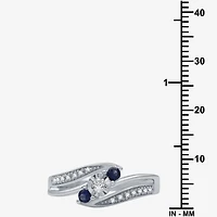 I Said Yes (H-I / I1) Womens 1/8 CT. T.W. Lab Grown White Diamond Sterling Silver or 14K Gold Over Side Stone 3-Stone Engagement Ring