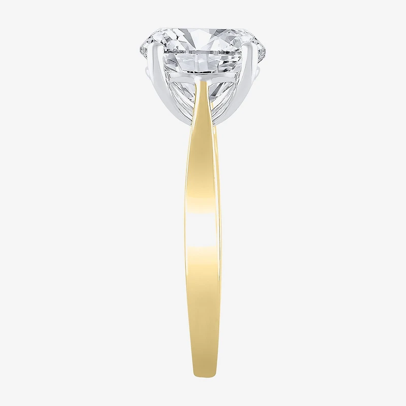 (H-I / Si2) Womens 1 1/2 CT. Lab Grown White Diamond 14K Gold Round Solitaire Engagement Ring