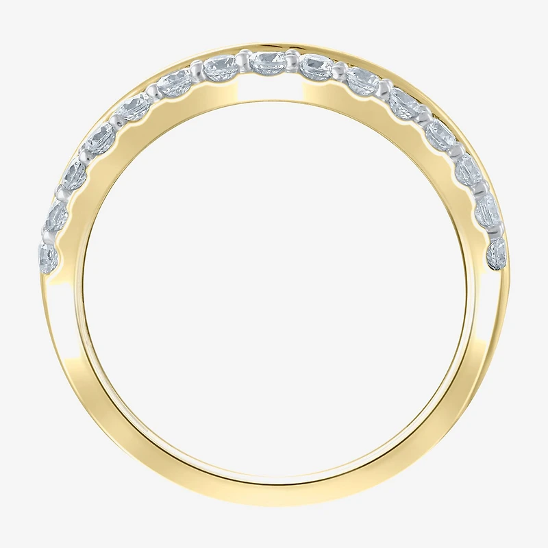 (G / Si2) Womens 1 CT. T.W. Lab Grown White Diamond 10K Gold Anniversary Wedding Band
