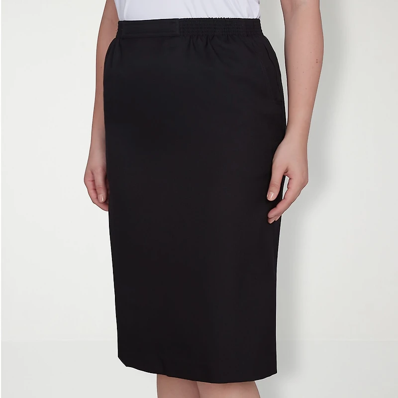 Alfred Dunner Classics Womens Mid Rise Pencil Skirt