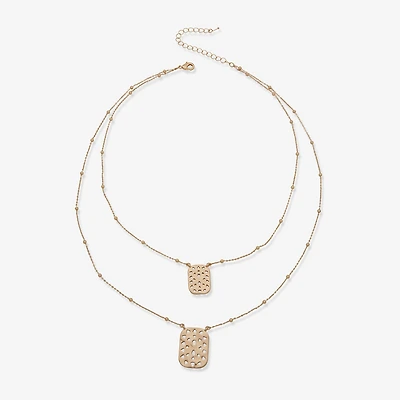 a.n.a Gold Tone Womens Inch Strand Necklace