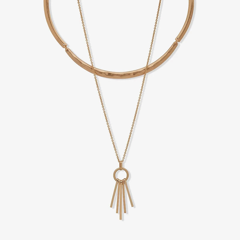 a.n.a Gold Tone Womens 16 Inch Strand Necklace