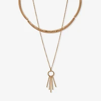 a.n.a Gold Tone Womens 16 Inch Strand Necklace