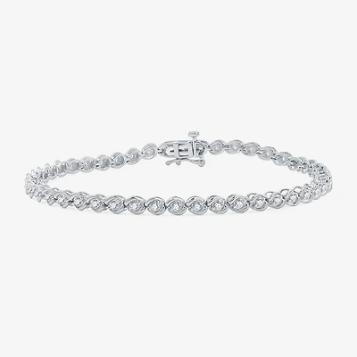Womens 1 CT. T.W. Lab Grown White Diamond 10K Gold 7.5 Inch Tennis Bracelet