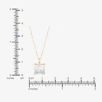 ( H-I/SI2 ) Womens 3 CT. T.W. Lab Grown White Diamond 14K Gold 18 Inch Princess Pendant Necklace