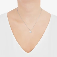 ( H-I/SI2 ) Womens 3 CT. T.W. Lab Grown White Diamond 14K Gold 18 Inch Princess Pendant Necklace