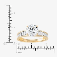 Womens 2 3/4 CT. T.W. Lab Grown White Diamond 10K Gold Round Side Stone Engagement Ring