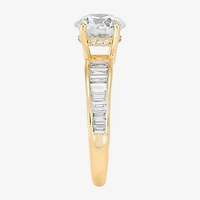 Womens 2 3/4 CT. T.W. Lab Grown White Diamond 10K Gold Round Side Stone Engagement Ring