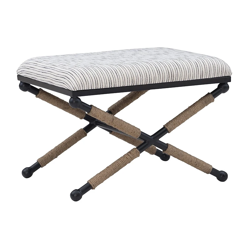 Linon Arjean Living Room Collection Upholstered Footstool