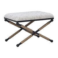 Linon Arjean Living Room Collection Upholstered Footstool